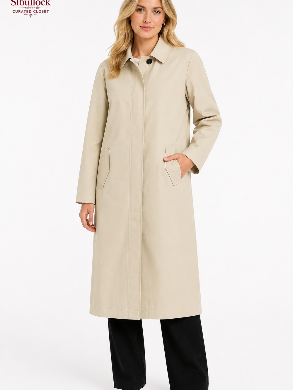 N5 ASOS DESIGN Size 0 Oversized Longline Trench Coat Cream Fully Lined